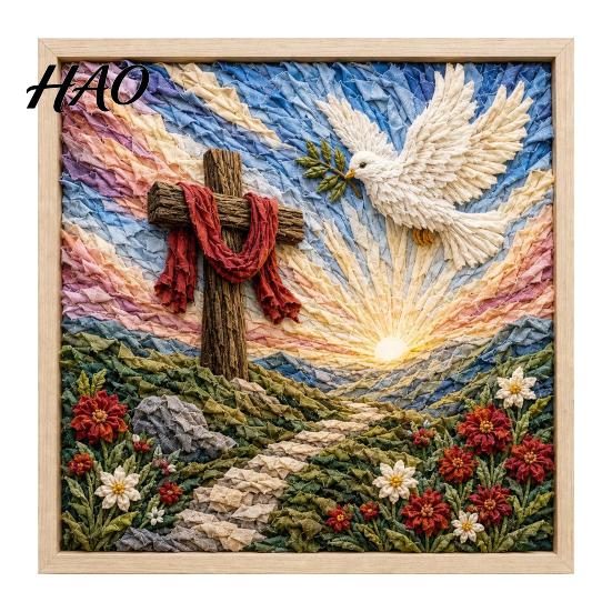Christian Home Decor Projects 3D Fabric Poke Art Kit for Adults, Faith Inspired Based Crafting Kits Craft Kit, DIY Christmas Wall Handmade Religious