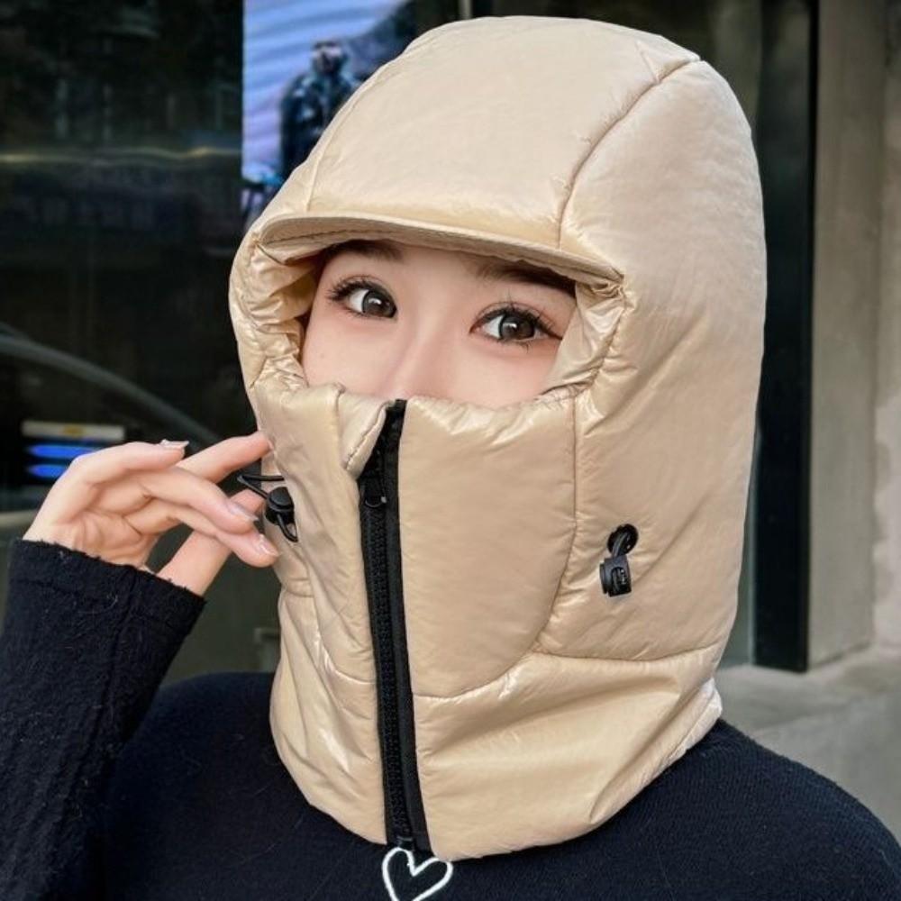 Solid Color Ear Protect Cap Thickened Pullover Cap Winter Cycling Warm Hat Outdoor