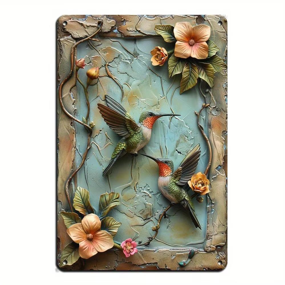 Retro Aluminum Tinplate Paintings, Coffee Shop License Plates, Round - Shaped Rural - Style Decorations for Bar Walls