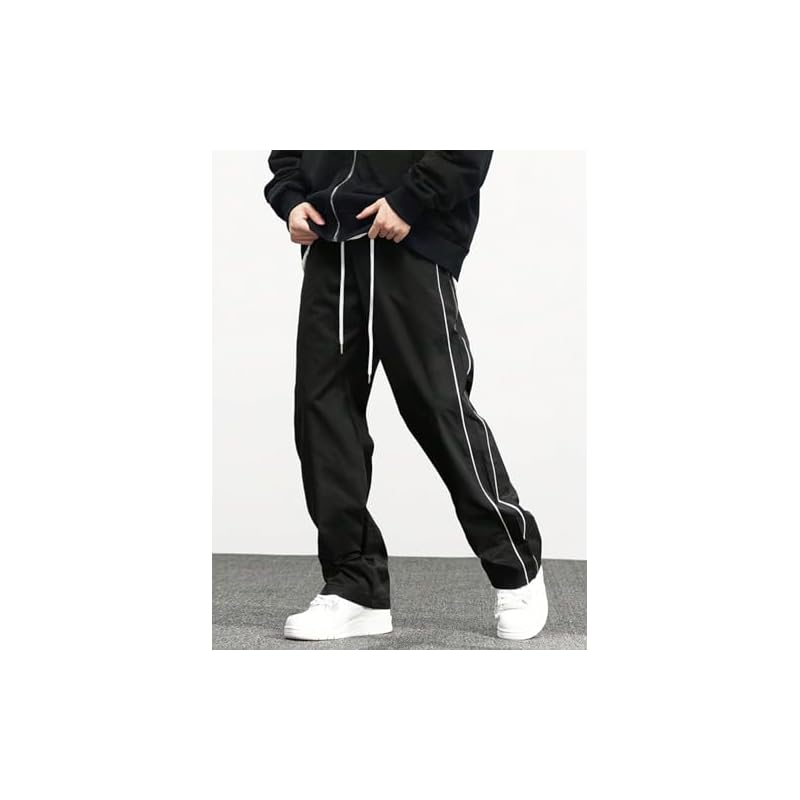 Greciilooks Regular Trouser Loose Fit | Sports For Men Stylish Track Mid Rise Pant (Gl-Tp-1045_Black_S)