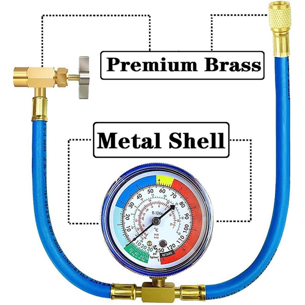 Complete Cooling System Repair Kit Refrigerant Piercing Valves R134A Refill Tool Set Metal Material Piercing Tap Valves