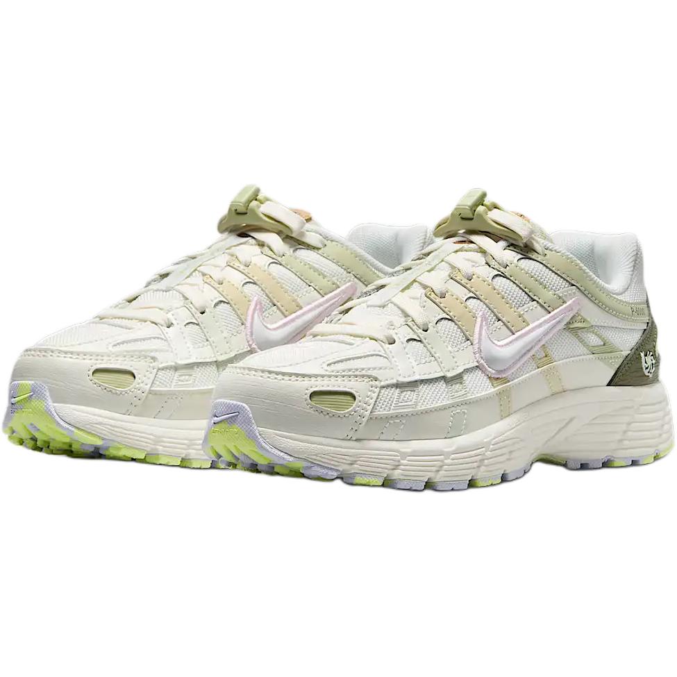 Nike P 6000 Амортизация с защитой от скольжения и отскоком Дышащие Низкие Детские Кроссовки для Повседневной Носки Экрю IB8888-111