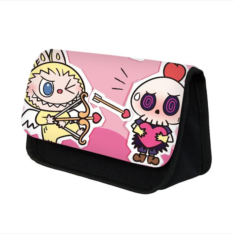 New Primary School Students Cartoon Double-layer Pencil Case Cute Children's Stationery Case Polyester Pencil Case
