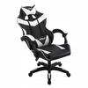 Fotel Gamingowy Ergonomiczny Obrotowy Ekoskóra Krzesło Biurowe Czarny Biały