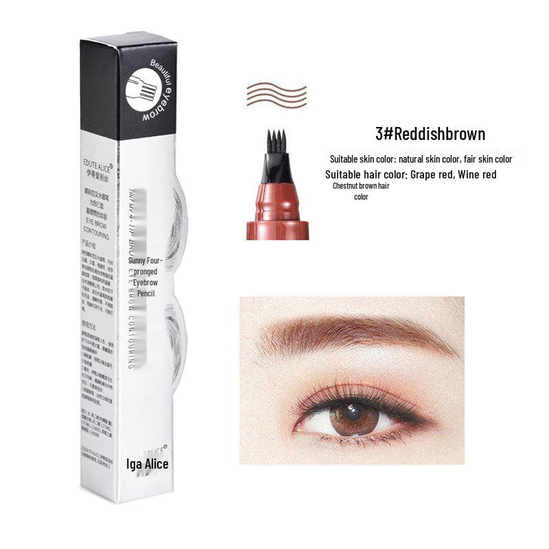 Водостойкий карандаш для бровей с четырьмя зубцами: Потостойкий, Не размазывающийся, Макияж с точностью до волоска