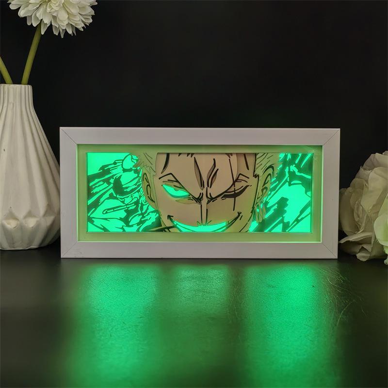 Лампа-скульптура из бумаги One Piece Luffy & Zoro - ночник в стиле аниме и украшение для стола