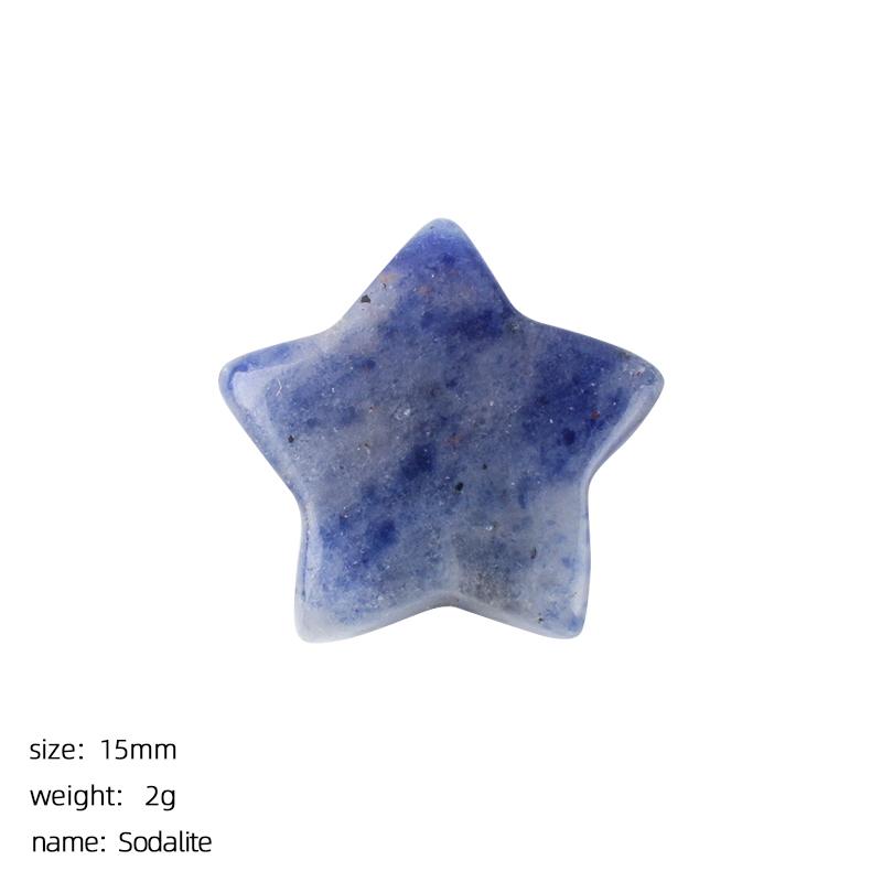 3Pcs Natural Stone Carved Five-pointed Star Figurine 15×15mm Polished Mini Crystal Star Ornament For Reiki Healing DIY Craft Jewelry Making
