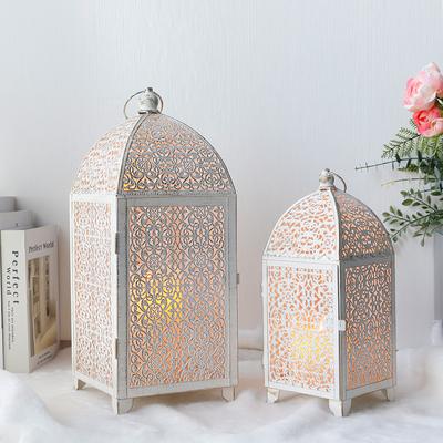 2 шт. Металлический подсвечник Винтажный фонарь для свечи Подвесной фонарь с полым узором для домашнего декора Свадебная вечеринка Садовые мероприятия