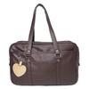 Школьная сумка Heart Mirror Scuba BR из синтетической кожи для девочек средней школы Boston Bag School Embossed [Sherie Lips] (коричневый)
