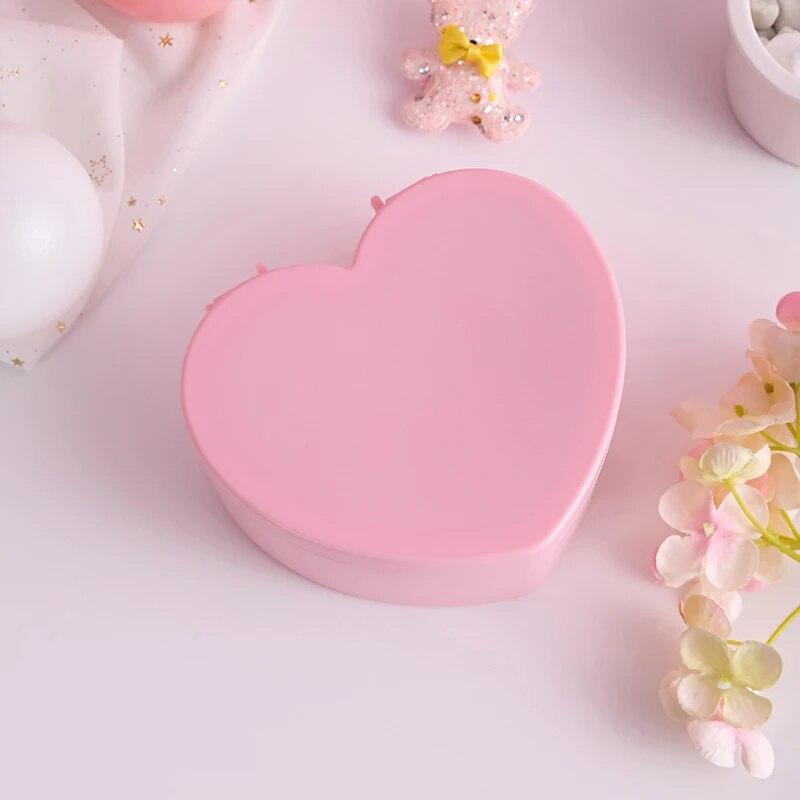 1 шт. Органайзер для хранения ювелирных изделий с зеркалом для макияжа в форме сердца, футляр для ювелирных изделий, сережек, колец, браслетов, подарок