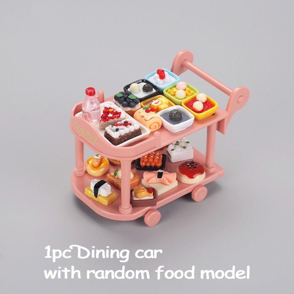 С моделью еды тележки для кукольного домика с едойМини-еда и игровая тележка для еды аксессуары для кукольного домика
