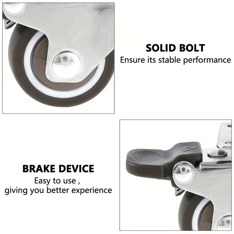 4 шт., сверхмощный поворотный ролик, бесшумные колеса тележки, мебельные резиновые вращающиеся ролики с предохранительным тормозом