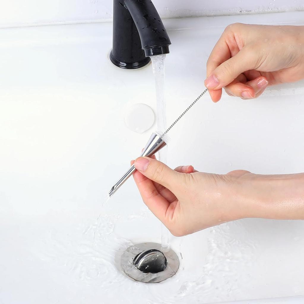 3 Pcs Cream Icing Piping Nozzle Tips,Stainless Steel Long Cream Nozzle Decor,Small Pastry Icing Piping Decorating Tools + Decorating Cleaning Brush