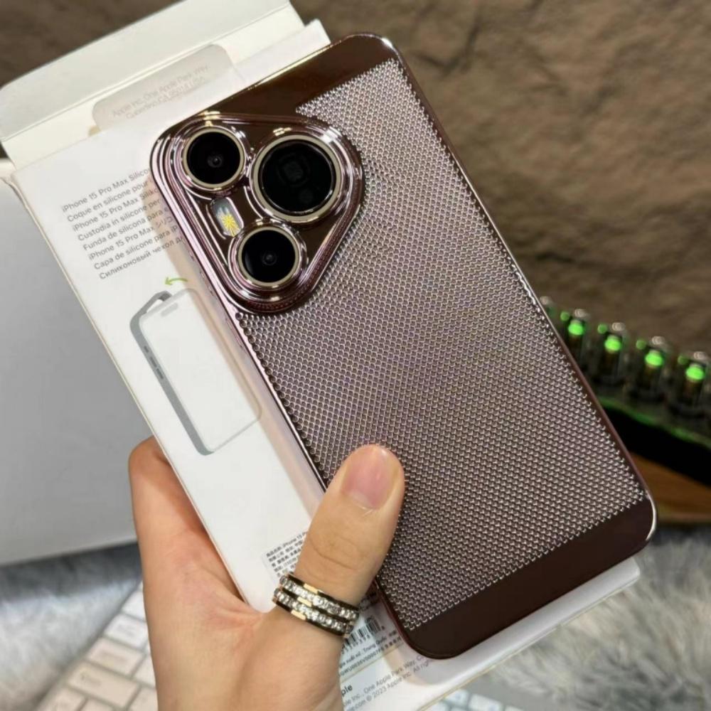 Huawei Pura 80 P80 P70 P60 P50 Pura70 Pro Plus Ультра Охлаждающая Сетчатая Дышащая Крышка Роскошный Гальванизированный Глянцевый Бронированный Чехол