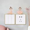 Ballet Girl Switch Sticker 3D Cute Fairy Girl Pattern Wall Stickers Resin Interior Ornament Wall Stickers Gift Nordic Home Decor