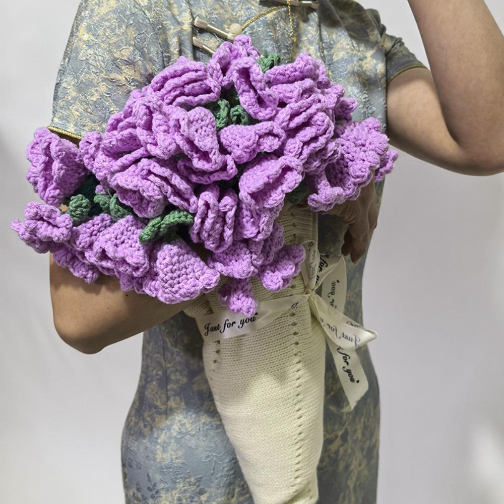 Fashion Knitted Flower Blanket Finished Flower Hugging Blanket Orchid Nap Blanket  Mother's Day