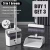 Effortless Home Cleaning with 3 in 1 Design Long Handled Floor Brush and Dustpan Set for All Surfaces