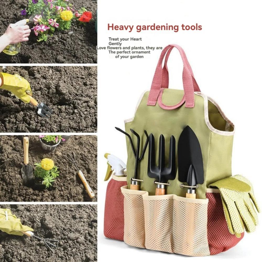 9-piece Complete Garden Tools Set with Storage Bags Outdoor Lightweight Portable Ergonomic Combination Complete Gardening Tools