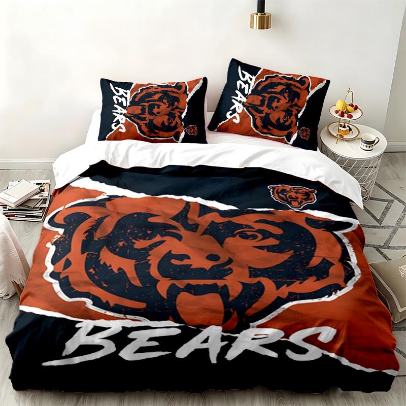 Chicago Bears 3pc set Perfect for bedroom use Comfortable bedding set includes a duvet cover and two pillowcases Ideal birthday or Christmas gift