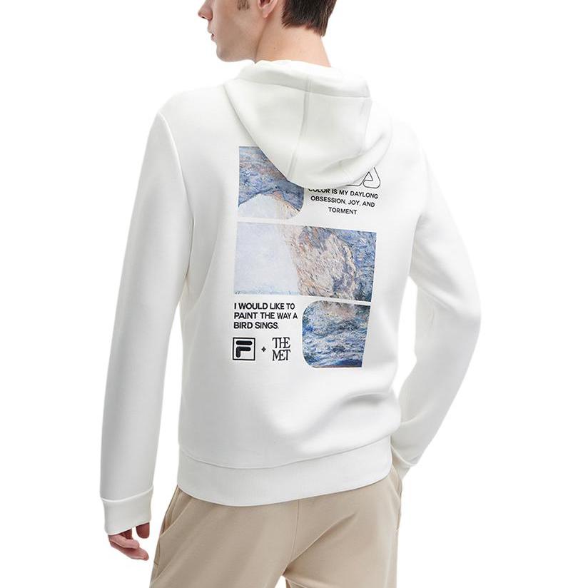 Fila 2023 Осень Новая Вязаная Толстовка с Капюшоном Модная Повседневная Свободная Вязаная Толстовка Мужская толстовка Облако-Гриб-Белый F11M348205F-WT