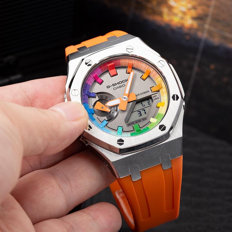 Casio Индивидуальные часы модифицированная серия Farm Oak GM-2100MF-5A модифицированные-столкновение причудливой молодости и жизненной силы Кварцевые Кремний GM-2100MF-5A