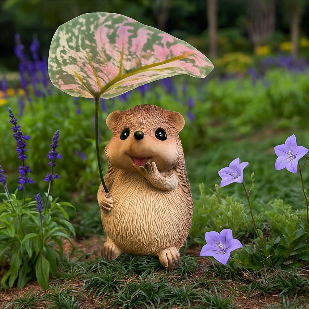 Всепогодная садовая статуэтка ежа Скульптура маленького ежа из смолы Декор для патио