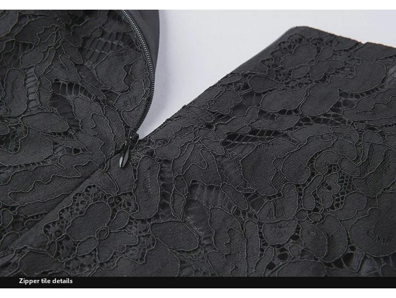 Платье А-силуэта с V-образным вырезом и кружевом, европейский стиль, летняя мода, размер плюс, юбка средней длины, подходит для веса до 200 фунтов