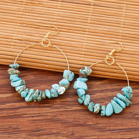 1 пара женских серег с крючком, нерегулярные большие серьги из натурального камня с гальваническим покрытием, круглые украшения для ушей, ювелирные изделия