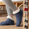 Couple Socks Fashion Pattern Keep Warm Washable Non Slip Knitting Floor Socks for Home