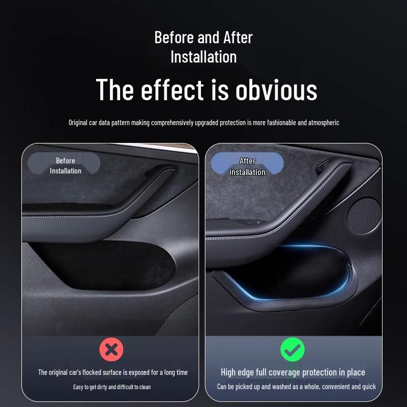 Набор ящиков для хранения в дверях Tesla Model Y - TPE, аксессуар-накладка для четырех дверей