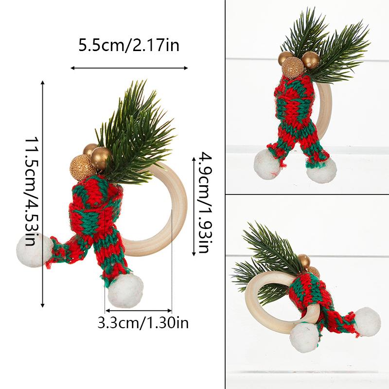 Кольцо для салфеток, 1 шт., мини-шарф, рождественские украшения, красная шляпа, кнопка для салфеток, украшение для бутылки вина, кольцо