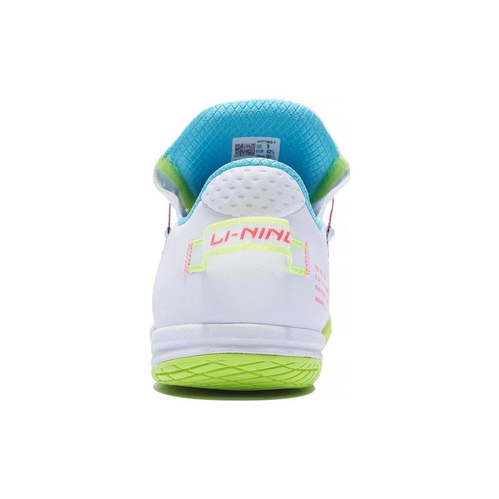 Li Ning Обувь для настольного тенниса с амортизацией, нескользящая, износостойкая, низкая, унисекс, Белый Зеленый Розовый APPT003-1