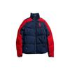 Polo Color Block Stand Collar Hooded Zipper Long Sleeve Down Jacket Men Outerwear Navy-Blue 710716127-010