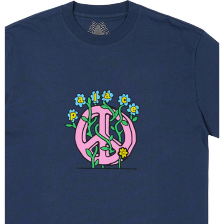 Palace Футболка Grower Темно-синяя, унисекс, синяя P26TS088