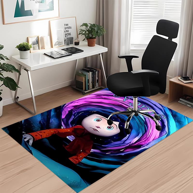 Custom Name Coraline Printed Carpet, for Office Chair Living Room Bedroom Kitchen Room Decor Gifts.