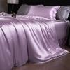 Luxury Mulberry Silk Duvet Cover Set High End Satin Solid Color Quilt Cover and Pillowcases Soft Silky King Size Comforter Cover