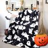 Halloween Cute Ghost Pattern Blanket Flannel Soft Comfortable Home Blanket Warm Blanket Holiday Gift