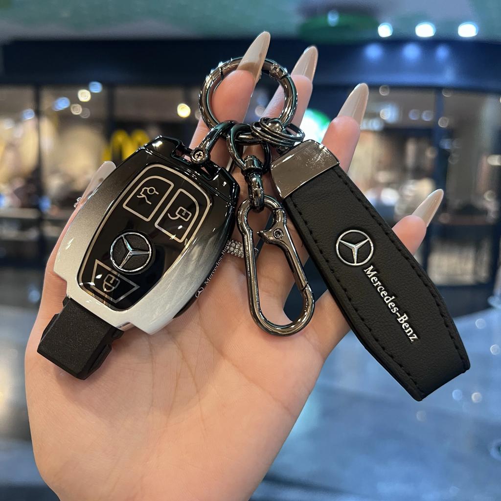 QOK3 Key Fob Cover For Mercedes Benz A B C E S Class W204 W205 W212 W213 W176 GLC MAYBACH Keyless Soft Case