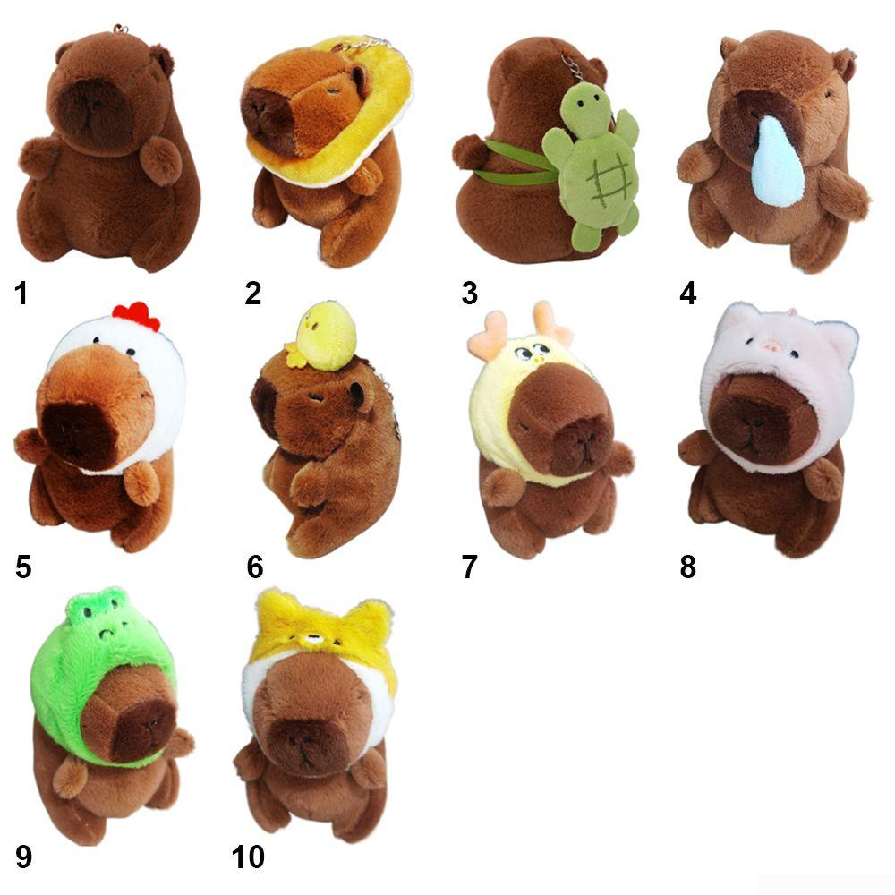 Многоцветная имитация капибары подвеска милая игрушка пушистая кукла животное головной убор капибара кукла дети