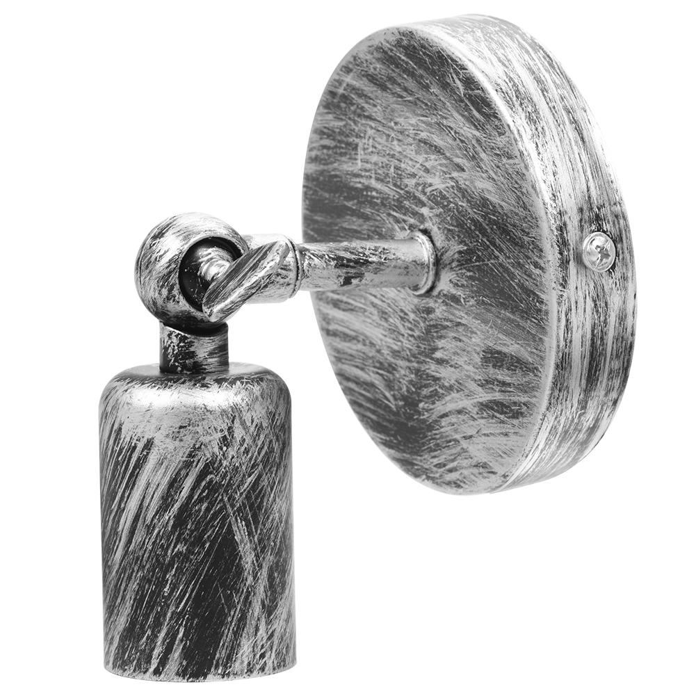 Настенный светильник в стиле ретро для бара, кофейни, коридора, держатель лампы с цоколем E27(Серебряный)