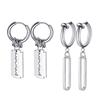 Fashion Stainless Steel Blade Earrings Vintage Razor Hollow Drop Earrings Women Men Punk Zircon Hip Hop Street Dangle Earrings