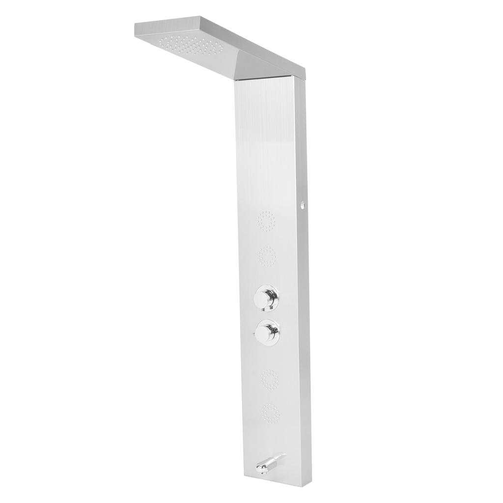 G1/2 Brushed Shower Panel Set Stainless Steel Shower Tower System Rainfall Showerhead Bathroom