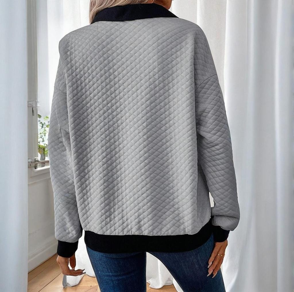 Женская модная цветная кофта-свитшот с пуговицами и лацканами