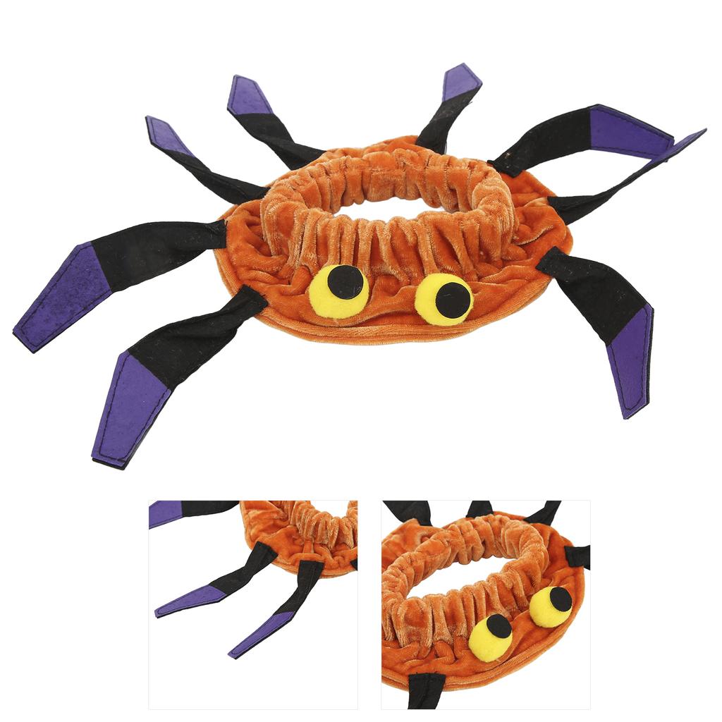 Dog Funny Collar Soft Spider Shaped Interesting Dog Collar for Halloween Christmas PartiesM