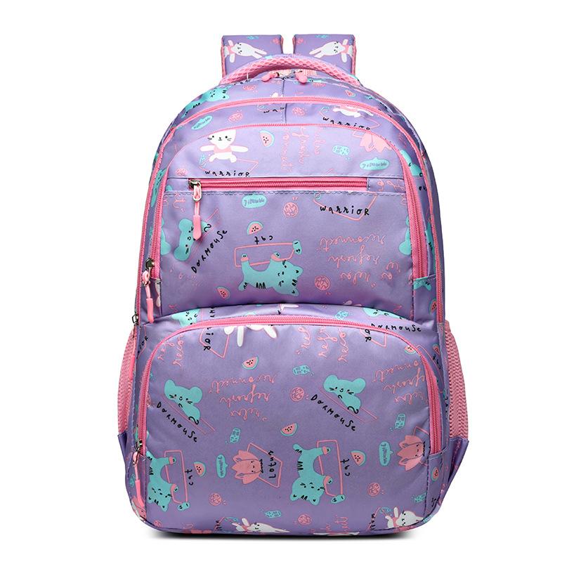 New Schoolbag, Primary School Children's Girls' Fashion Backpack, Lightweight Burden Reduction Spine Backpack