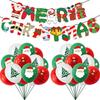 Set Christmas Themed Party Santa Claus Decorations Balloon Latex Art Craft Pendant Decorative Props with Ribbon