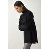 Women's Black Turtleneck Ribbed Oversize Knitted Blouse Ub00213