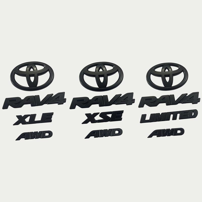 4 шт. Матовый черный АБС-НАКЛАДКА логотип Шильдик для 2019 - 2024 TOYOTA RAV4 XLE XLE LIMITED НАБОР ШИЛЬДИКОВ Наклейка на багажник Автоаксессуар