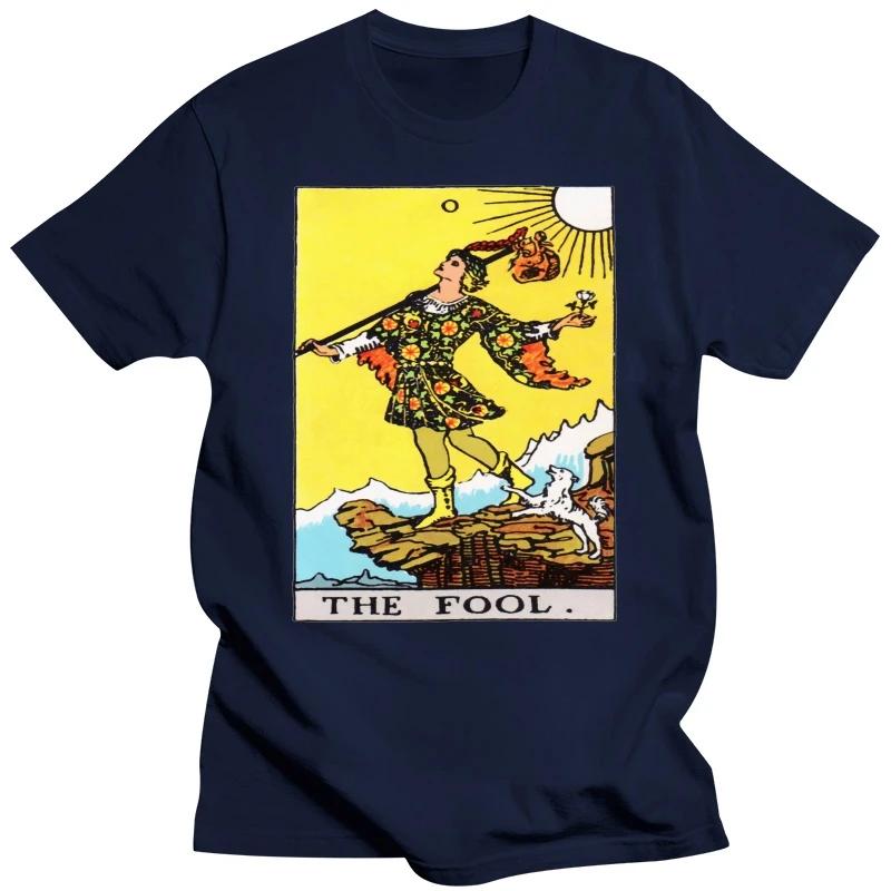 Летняя футболка Харадзюку на заказ Тяжелая Неформальная Новинка Винтажная Смешная Аниме Горячая Распродажа Одежда Мужская Футболка Аркан Таро Дурак