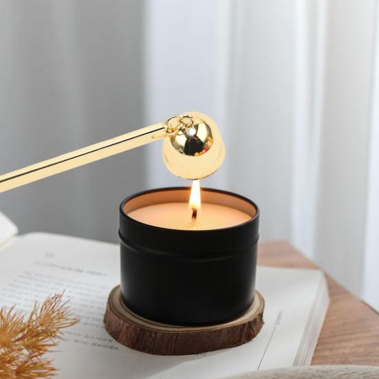 Свечегаситель в форме колокола с длинной ручкой, фитиль для чайной свечи из полированной нержавеющей стали